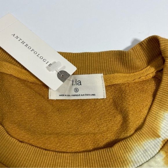 New T La Flutter Sleeve Sweatshirt Top Tie Dye Gold - Picture 4 of 6
